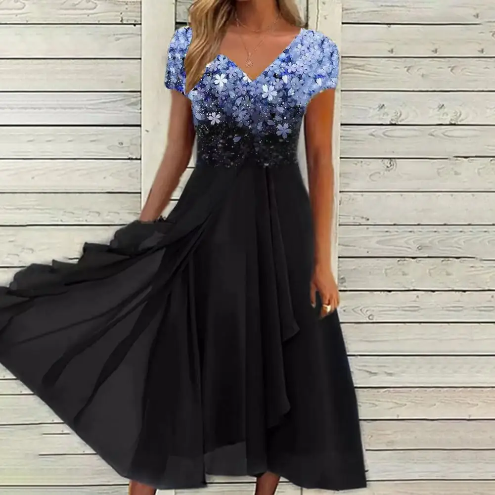 Women Summer Dress V Neck Short Sleeves Irregular Hem Splicing Elegant Casual Wear Plus Size Printed Long Dress Party Streetwear
Women Summer Dress V Neck Short Sleeves Irregular Hem Splicing Elegant Casual Wear Plus Size Printed Long Dress Party Streetwear