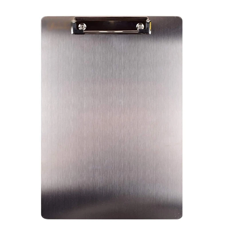 

Metal Clipboard Folder A4 Stainless Steel Clip Board Bill Storage Folder Writing File Board Menu Splint For Business