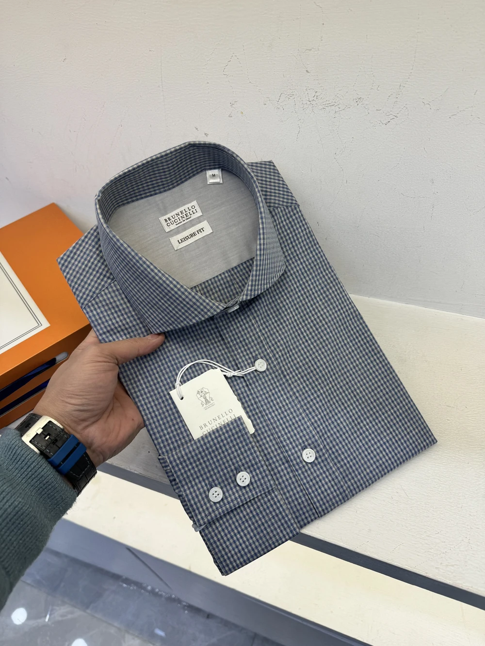 

Рубашка billion OECHSLI BC Хлопковая мужская Новинка 2024 прямая синяя рубашка в деловую клетку с длинным рукавом большого размера