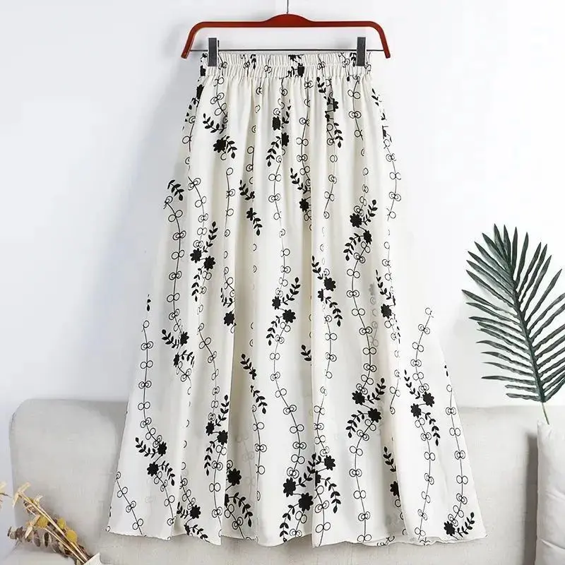 Vintage Printed Long Skirt Women Summer Elastic High Wiast Mid-Calf Skirts Female Casual All-Match A-Line Pleated Skirt
Vintage Printed Long Skirt Women Summer Elastic High Wiast Mid-Calf Skirts Female Casual All-Match A-Line Pleated Skirt
