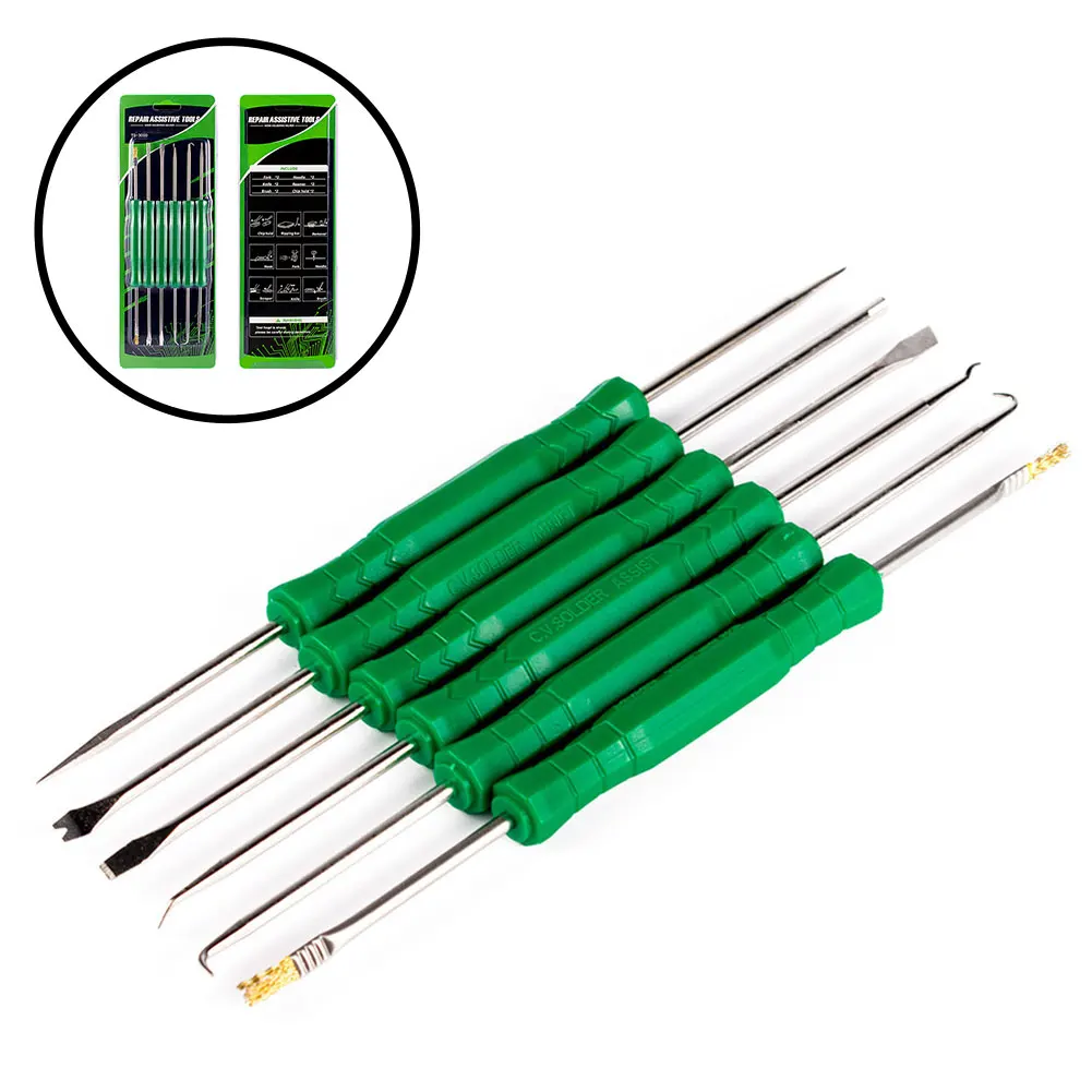 6Pcs Desoldering Aid Tool Kit Soldering Aid Assist Tools PCB Cleaning Kit Repair Tool Electronic Heat Assist Set Power Tools
6Pcs Desoldering Aid Tool Kit Soldering Aid Assist Tools PCB Cleaning Kit Repair Tool Electronic Heat Assist Set Power Tools