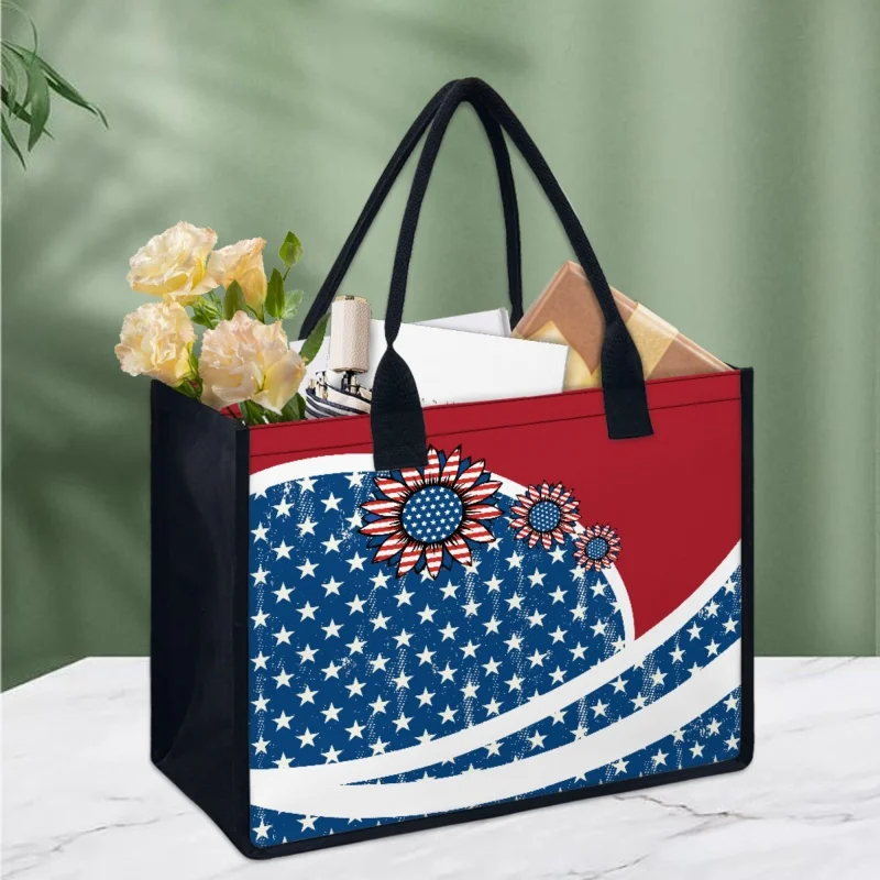 Twoheartsgirl American Flag Design Women Shoulder Bag Large Capacity Shopping Tote Bags Travel Makeup Handbags Mother's Day Gift 
Twoheartsgirl American Flag Design Women Shoulder Bag Large Capacity Shopping Tote Bags Travel Makeup Handbags Mother's Day Gift