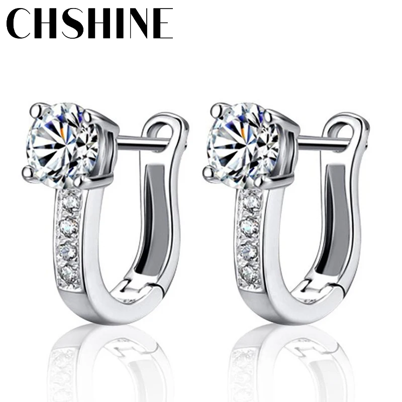 CHSHINE 925 sterling silver new women's fashion high quality jewelry crystal zirconia four-prong earrings 
CHSHINE 925 sterling silver new women's fashion high quality jewelry crystal zirconia four-prong earrings