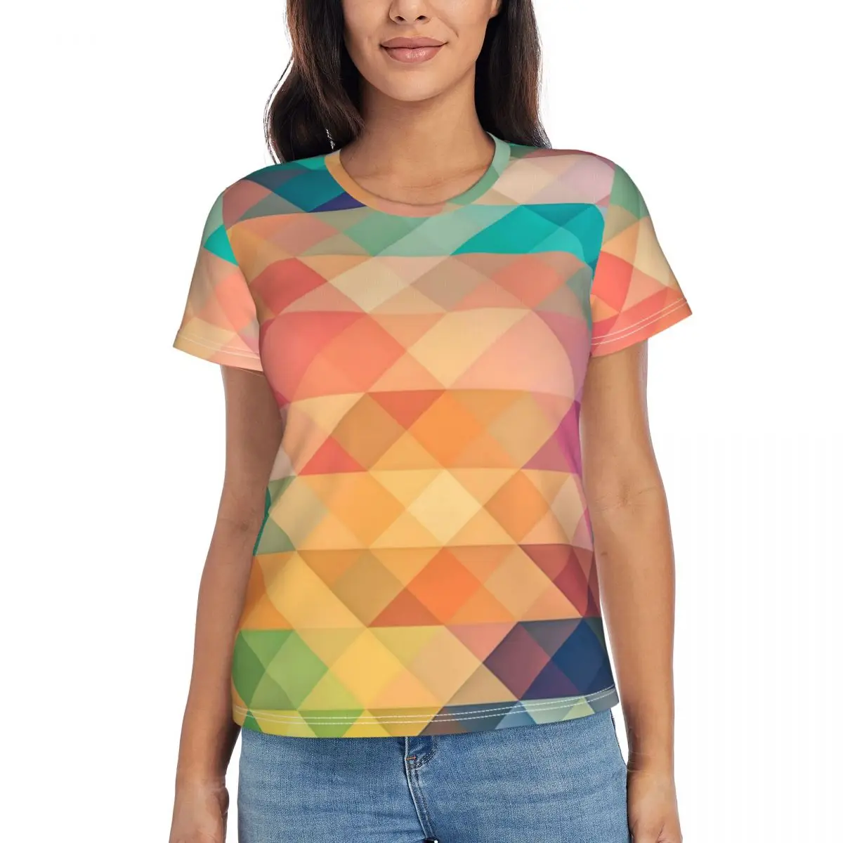 Pastel Geometry T-Shirt Woman Ombre Shapes Print Harajuku O Neck T Shirts Short Sleeve Classic Tshirt Summer Custom Tees
Pastel Geometry T-Shirt Woman Ombre Shapes Print Harajuku O Neck T Shirts Short Sleeve Classic Tshirt Summer Custom Tees