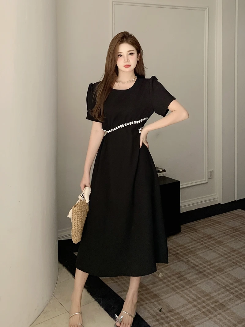 Summer Women Solid Color Temperament Dress O-neck Loose Simple Fashion Sexy Short Sleeve Elegance Chic All-match Female Frocks
Summer Women Solid Color Temperament Dress O-neck Loose Simple Fashion Sexy Short Sleeve Elegance Chic All-match Female Frocks