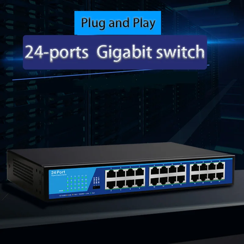 

Сетевой коммутатор для игр, Интернет-разветвитель, сетевой хаб с 24 портами, гигабитный Ethernet-коммутатор, стандарт Ethernet, хаб RJ45, 10/100 Мбит/с