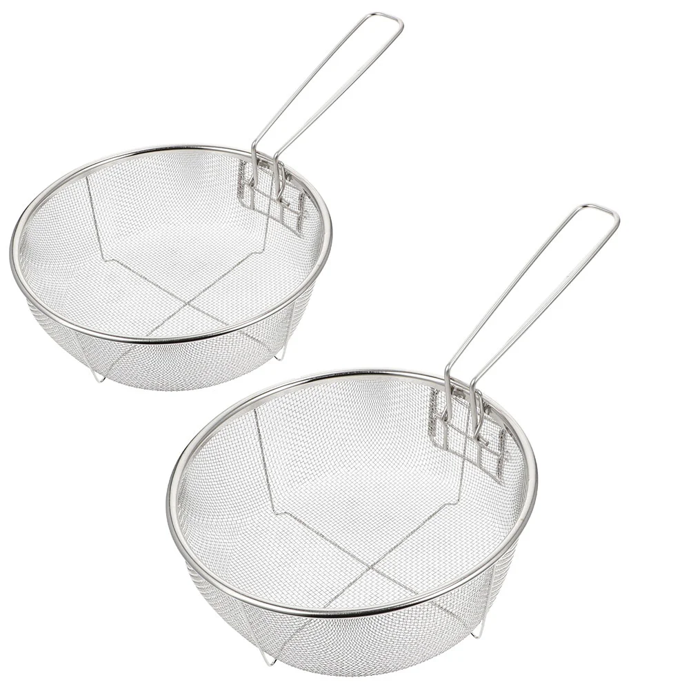 2 Pcs Stainless Steel Frying Basket Multipurpose Tool Strainer Fryer for Home Filter
2 Pcs Stainless Steel Frying Basket Multipurpose Tool Strainer Fryer for Home Filter