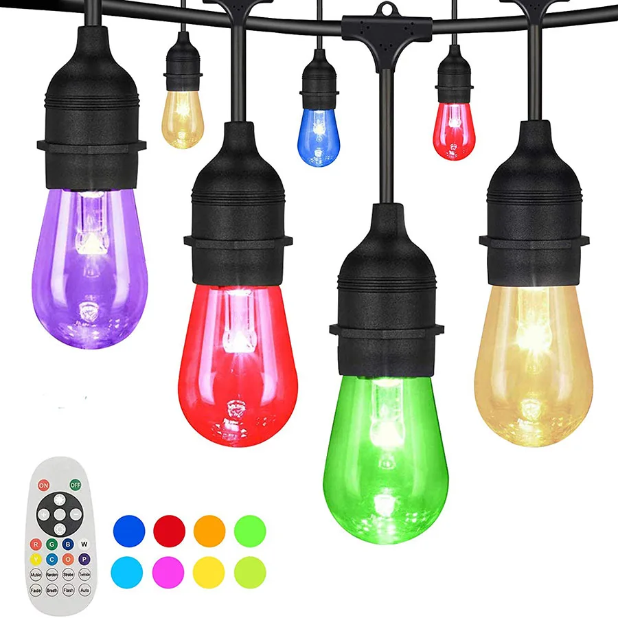 15M RGB Changeable Outdoor String Lights With Remote Patio Light Outdoor Holiday Fairy String Light for Party Backyard Decor
15M RGB Changeable Outdoor String Lights With Remote Patio Light Outdoor Holiday Fairy String Light for Party Backyard Decor
