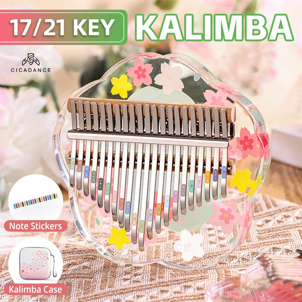 

Acrylic Kalimba 17 Key Thumb Piano Crystal Calimba 21 Keys With Learning Book Keyboard Musical Instrument Gift For Beginner Kids