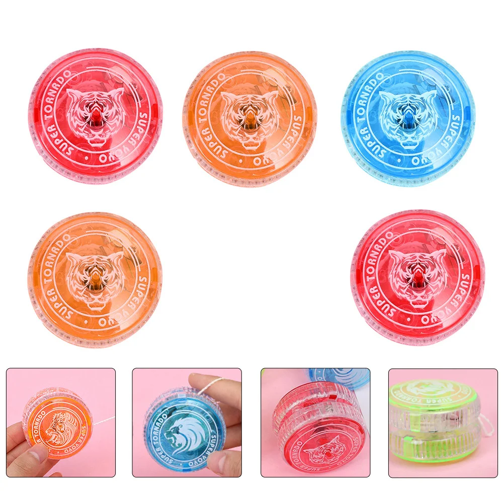

5 Pcs Glow Yo-yo Plastic Balls Yoyo Glowing Kids Yo-yos Childrens Toys Finger Gift Playthings Abs