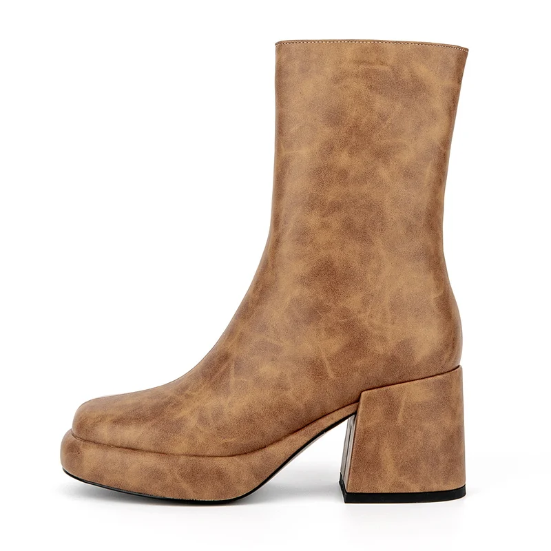 Brown Women's Ankle Boots Zipper-Sid Low Heel Elegant Office Lady Crude Heel Western Boots Female Women Shoes Large Size 35-45
Brown Women's Ankle Boots Zipper-Sid Low Heel Elegant Office Lady Crude Heel Western Boots Female Women Shoes Large Size 35-45