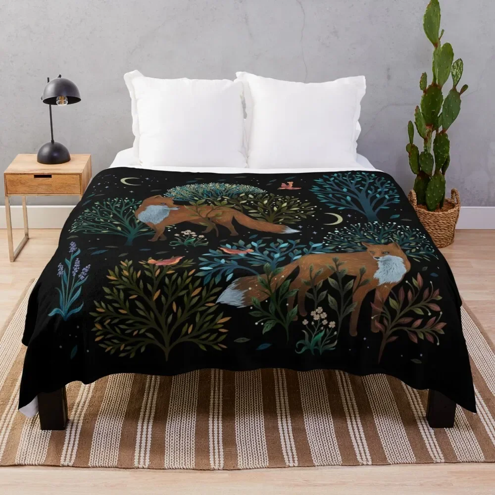 

Forest Fox Throw Blanket Baby Dorm Room Essentials Beautifuls Retros Blankets