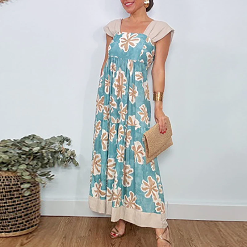 Women New Casual Printed Square Collar Long Dress Elegant 2024 Stitching Beach Dress Sexy Elegant Elastic Backless Pleat Dresses
Women New Casual Printed Square Collar Long Dress Elegant 2024 Stitching Beach Dress Sexy Elegant Elastic Backless Pleat Dresses