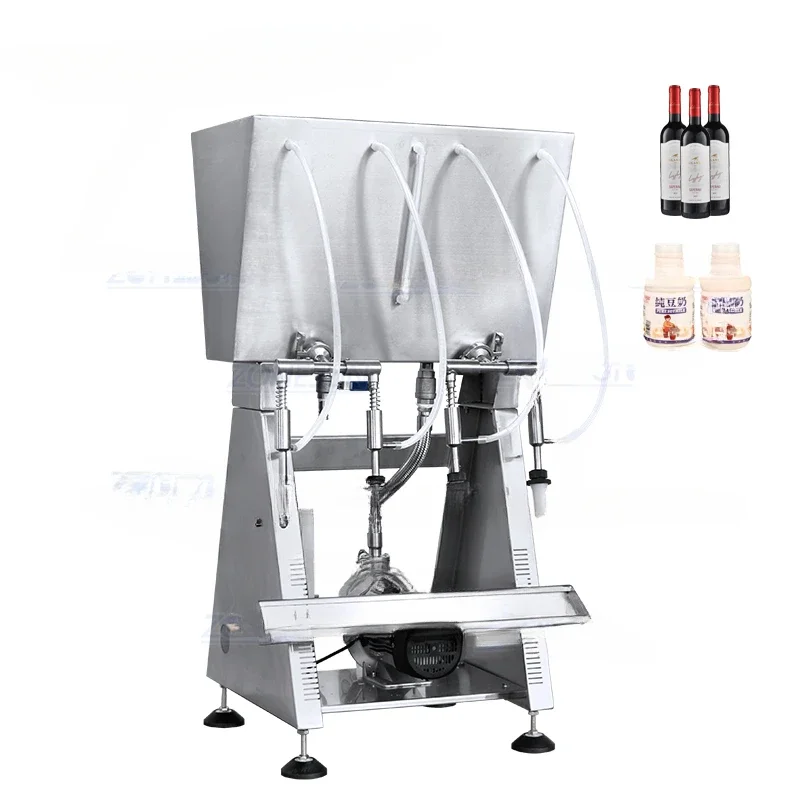 

ZS-RWGFP4 Semi Automatic Siphon 4 Heads Table Top Bottles Gravity Overflow Liquid Filling Machines With Feeding Pump