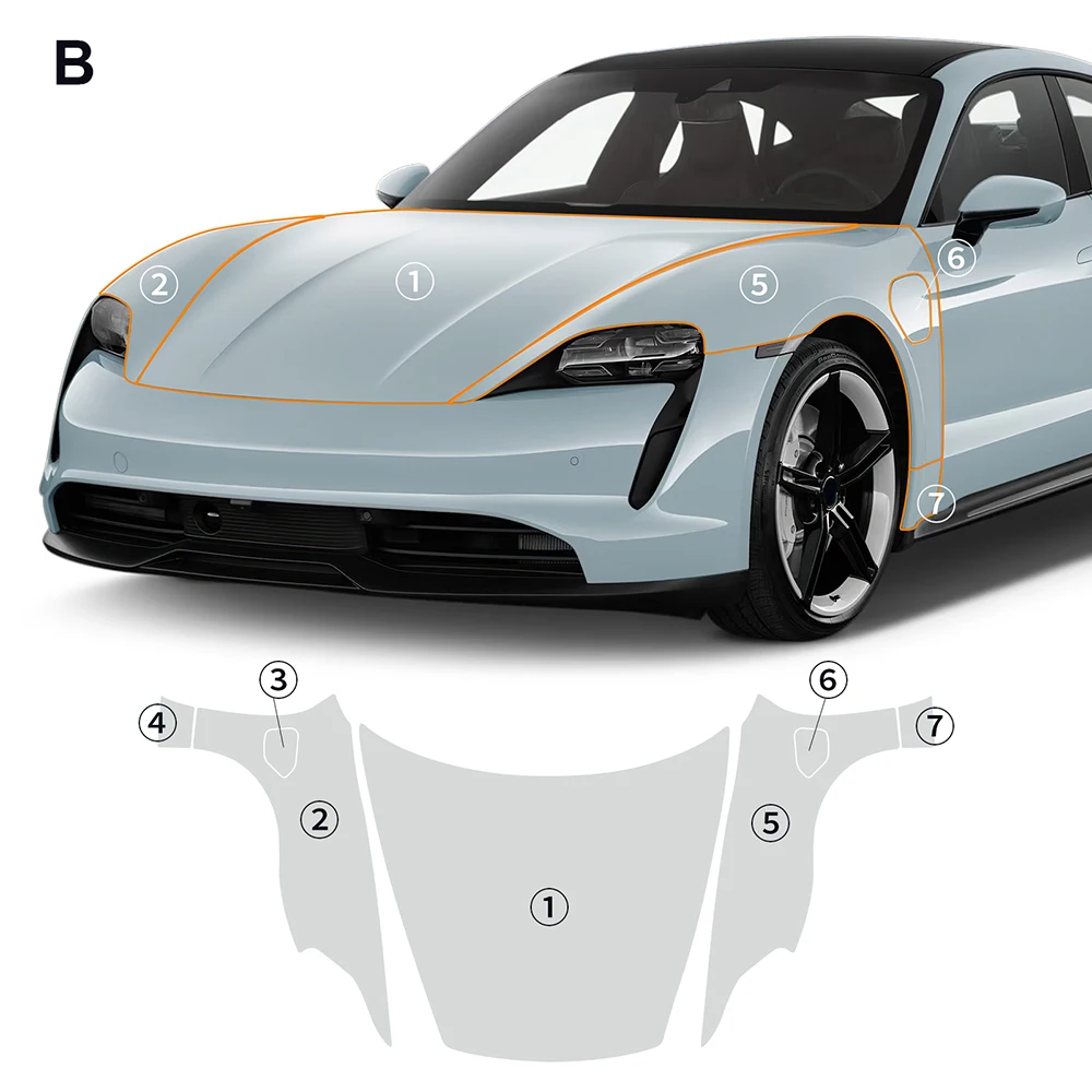 Наклейка с защитой от царапин, прозрачная пленка для капота из ТПУ для Porsche Taycan 2020-2023, защита краски на кузове автомобиля
Наклейка с защитой от царапин, прозрачная пленка для капота из ТПУ для Porsche Taycan 2020-2023, защита краски на кузове автомобиля
