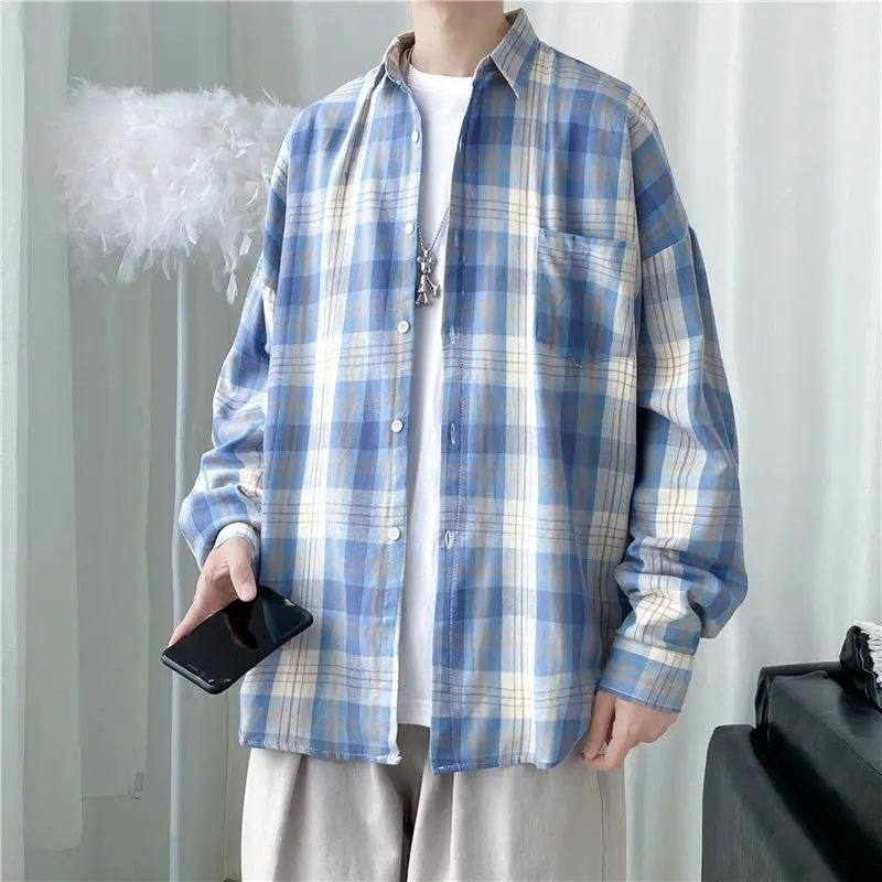 Summer Autumn Versatile Men's Cool Casual Loose Tess Button T-Shirt Soft Long Sleeve College Style Plaid Student Pocket Button
Summer Autumn Versatile Men's Cool Casual Loose Tess Button T-Shirt Soft Long Sleeve College Style Plaid Student Pocket Button