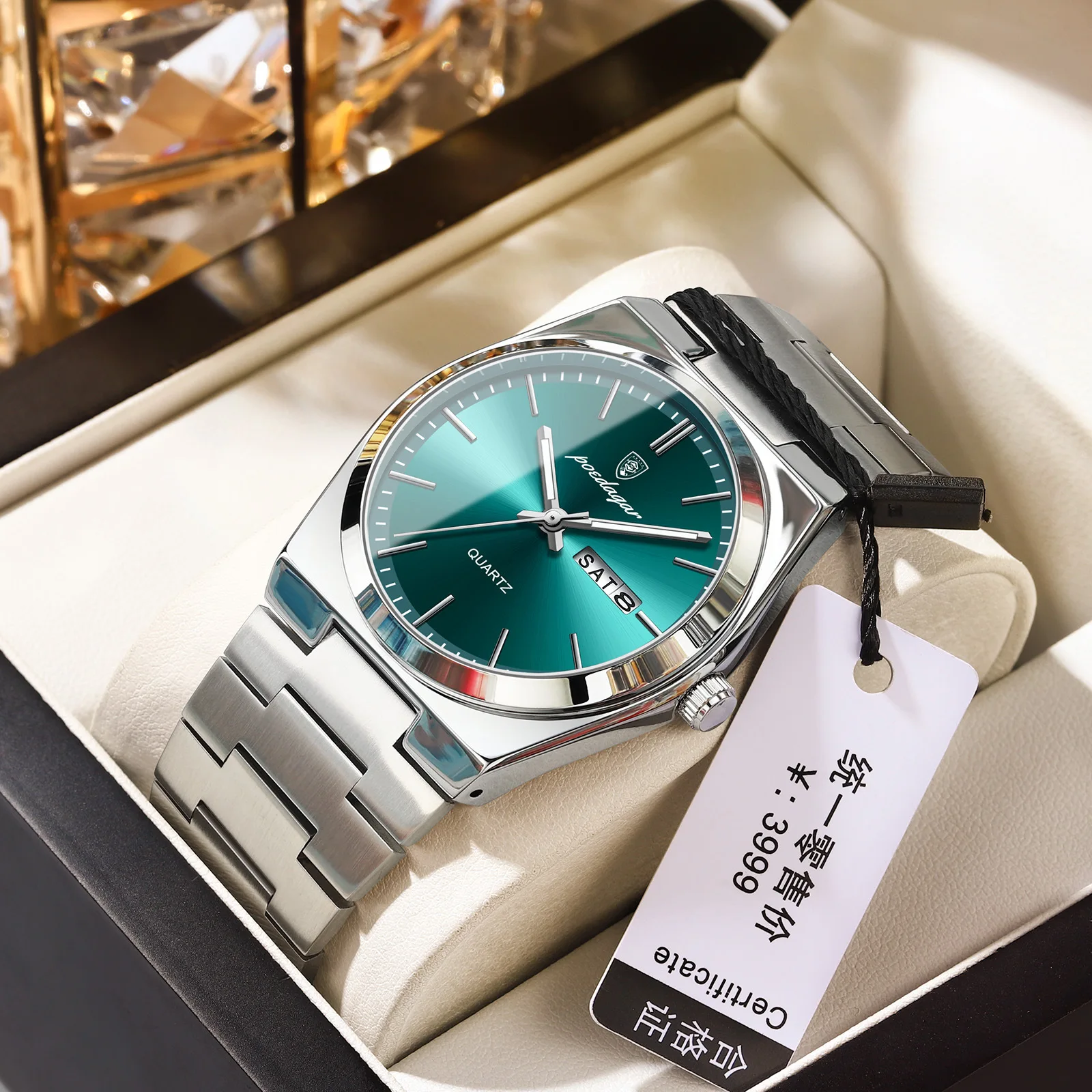 

Luxury Quartz Man Wristwatch Sport Men Watches Waterproof Luminous Date Week Stainless Steel Men's Watch Male Reloj