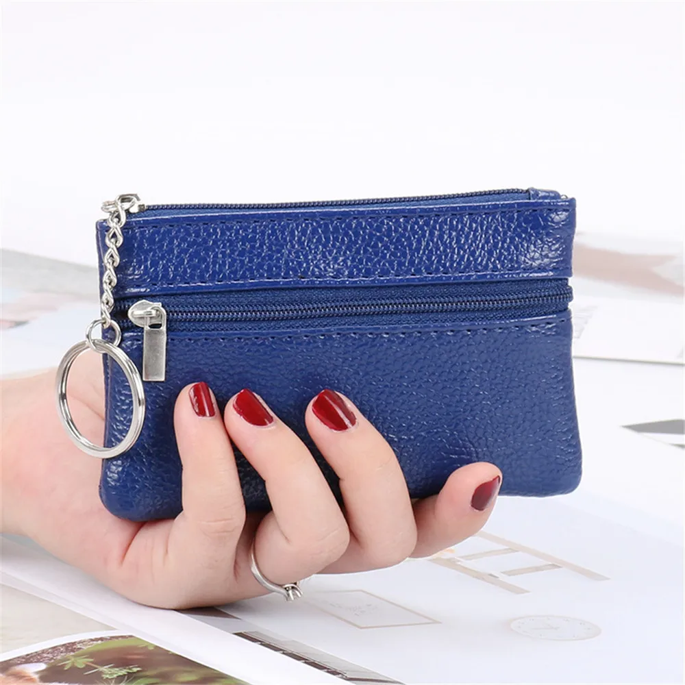 

Women Wallets Zipper Coin Pouch Small Female Coin Purses PU Leather Short Card Holder Coin Pocket Key Chain Wallets Change Pouch