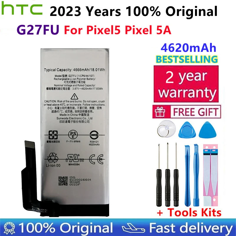 100% оригинальный новый высококачественный G27FU 4620 мАч Сменный аккумулятор для телефона HTC Google Pixel 5A батареи аккумулятор + Инструменты
100% оригинальный новый высококачественный G27FU 4620 мАч Сменный аккумулятор для телефона HTC Google Pixel 5A батареи аккумулятор + Инструменты