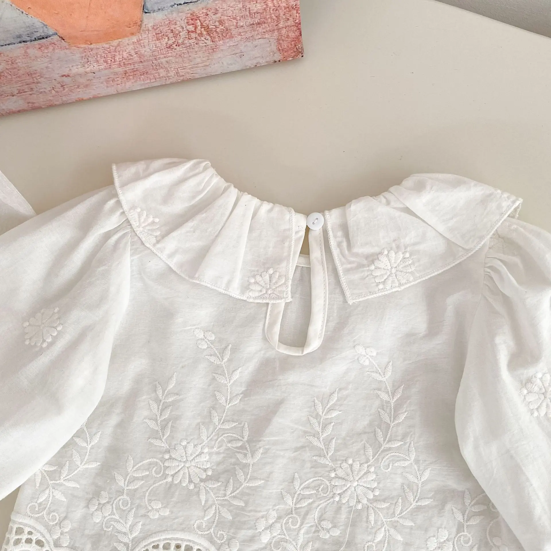 2025 Autumn New Girls Long Sleeve Lace Embroidery Shirts Solid Baby Girl Lapel Blouse Cotton Kids Tops Children Clothes 13 Se6c62aded1cb45afbdb6a567dc304a495