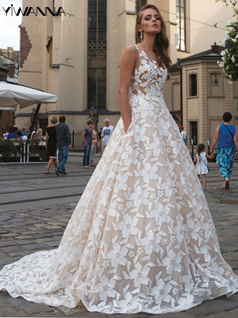 Sexy Sleeveless Wedding Dress Classic Lace Appliques Dress For Bride Elegant A-line Long Bridal Gown Robe De Mariée
Sexy Sleeveless Wedding Dress Classic Lace Appliques Dress For Bride Elegant A-line Long Bridal Gown Robe De Mariée