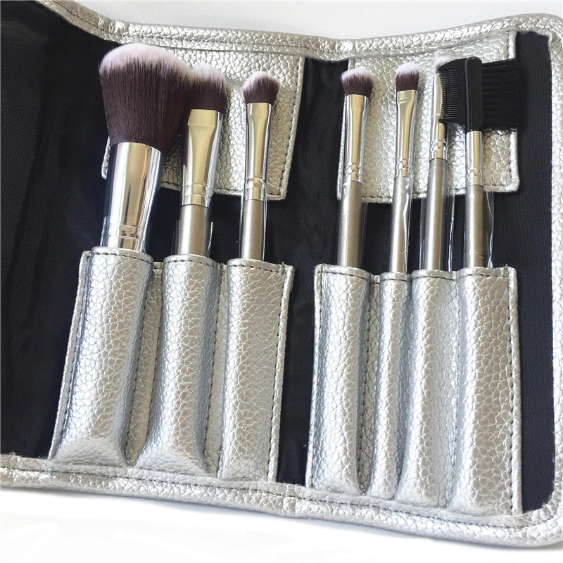 

Deluxe Antibacterial Makeup Brushes Set - 7-Brushes Antibacterial Synthetic Hair kit - Beauty Cosmetics Blender Tools
