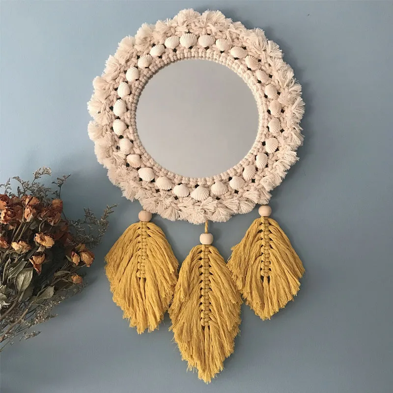 Cotton Rope Braided Decorative Mirror Bedroom Living Room Background Wall Decor Mirrors Handmade Weave Mirror Tassel Rope Decor
Cotton Rope Braided Decorative Mirror Bedroom Living Room Background Wall Decor Mirrors Handmade Weave Mirror Tassel Rope Decor
