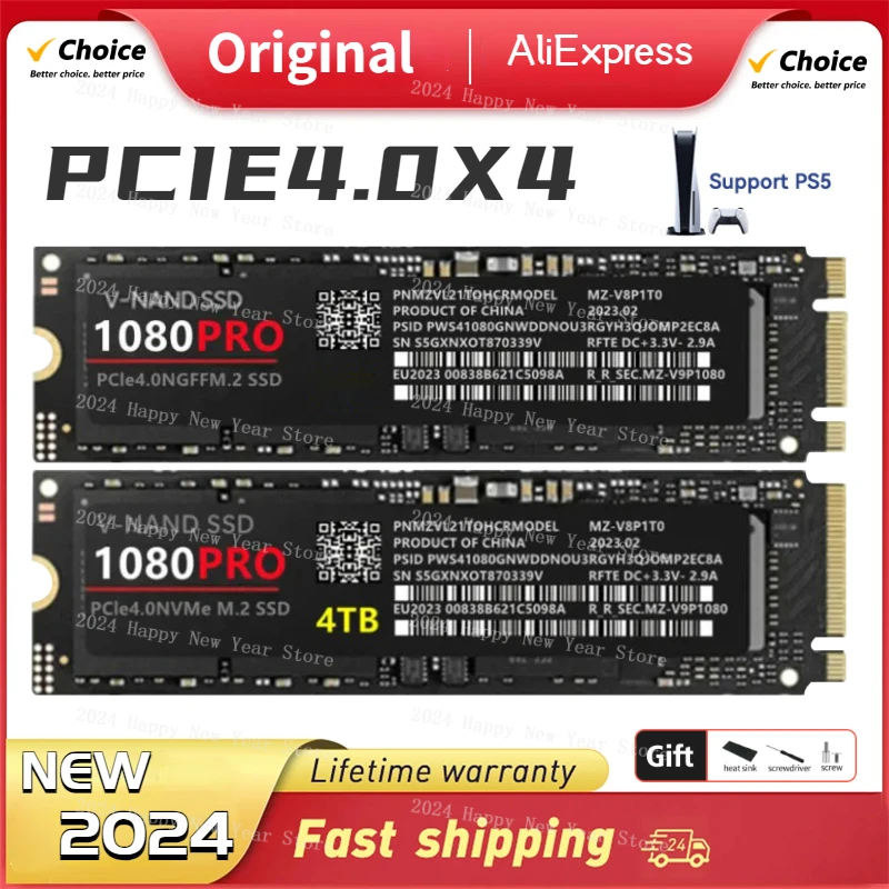 100% Original SSD NVMe M2 1TB 1080 PRO Internal Solid State Disk 4TB 2TB PCIe Gen 4.0 X 4 M.2 2280 for Desktop Computer PS5 PC
100% Original SSD NVMe M2 1TB 1080 PRO Internal Solid State Disk 4TB 2TB PCIe Gen 4.0 X 4 M.2 2280 for Desktop Computer PS5 PC