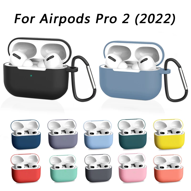 

Solid Color Silicone Case For Airpods Pro 2 Case Wireless Bluetooth Earphone Funda For Apple Air Pods Pro 2 Protective Cover Bag