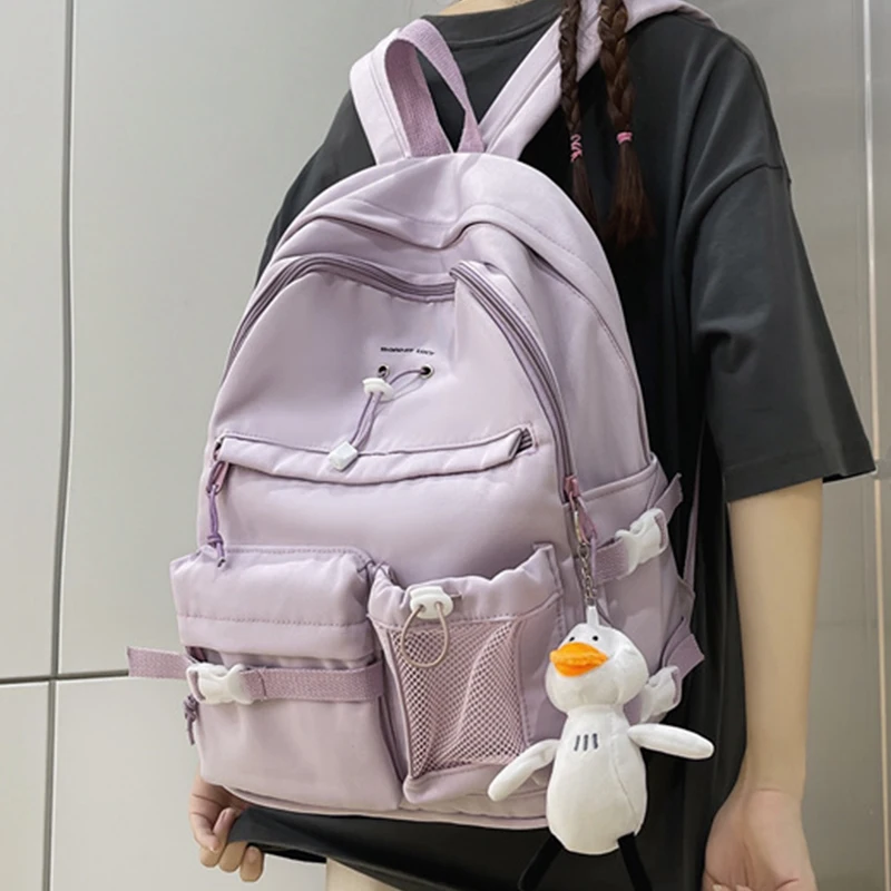 New Multi Pocket Teenage Girl College Schoolbag Solid Color Women Student Backpacks Waterproof Female Backpack Lovely Book Bag
New Multi Pocket Teenage Girl College Schoolbag Solid Color Women Student Backpacks Waterproof Female Backpack Lovely Book Bag