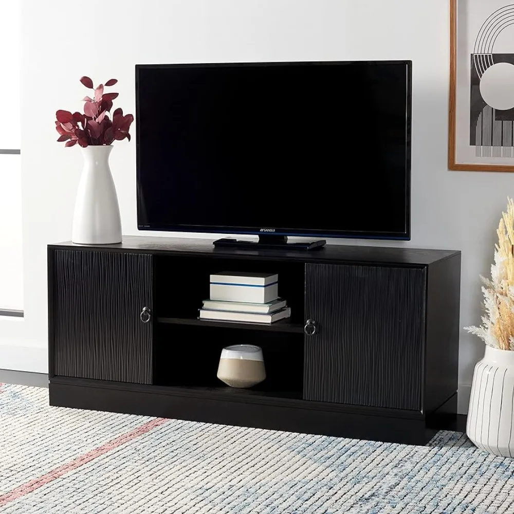 

Safavieh Home Collection Aliyah Black 2-Door 1-Shelf Entertainment Stand up to 55" Flatscreen TV Media Unit