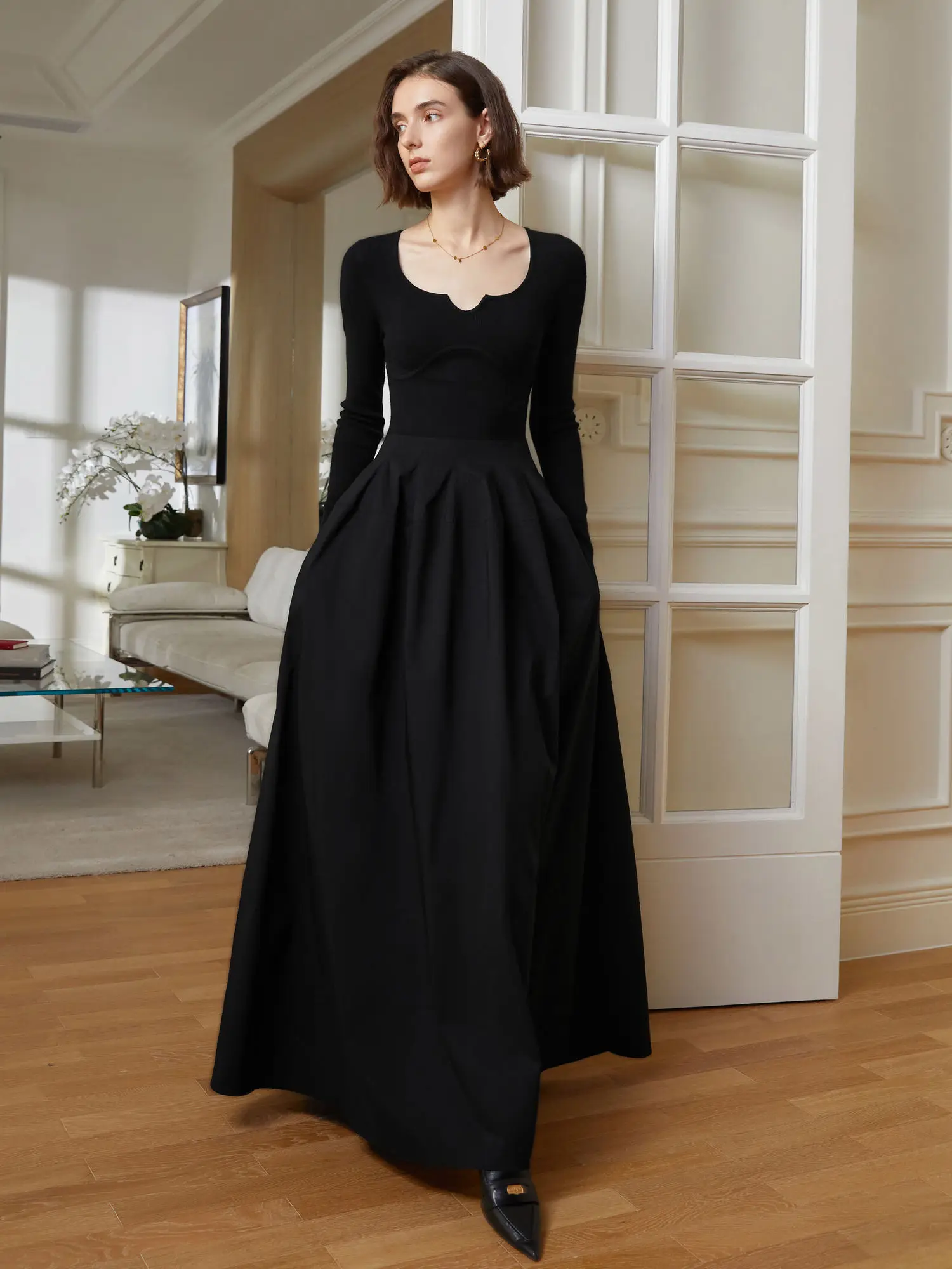 Senior Square Neck Black Swan Stitching Knitted Dress 2023 Spring New Banquet Dress
Senior Square Neck Black Swan Stitching Knitted Dress 2023 Spring New Banquet Dress