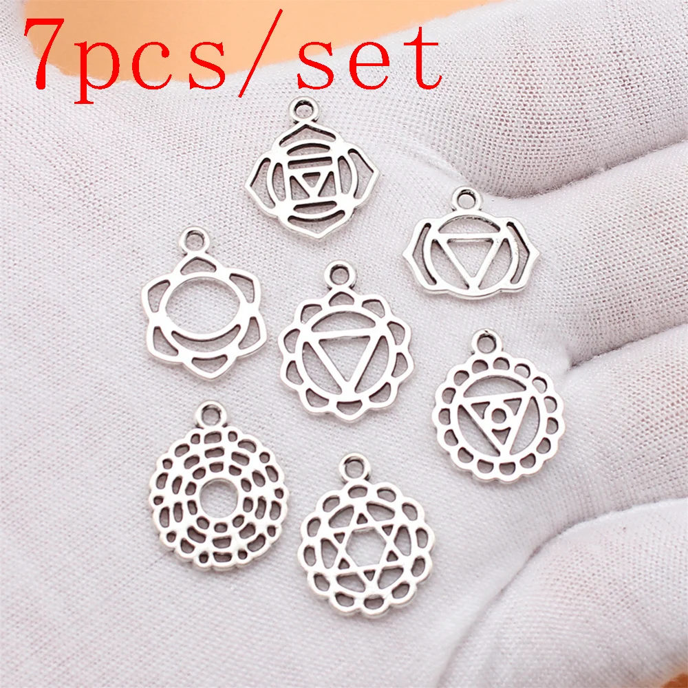 7 шт./комплект, подвески в виде чакр для изготовления ювелирных изделий 
7 шт./комплект, подвески в виде чакр для изготовления ювелирных изделий