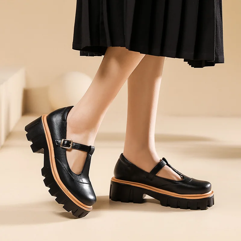 Sweet Cute Lolita Girls Shoes Round Toe Platform Flats Thick Sole T-strap Black Nude Color Vintage Womens Mary Janes Flat Shoes
Sweet Cute Lolita Girls Shoes Round Toe Platform Flats Thick Sole T-strap Black Nude Color Vintage Womens Mary Janes Flat Shoes