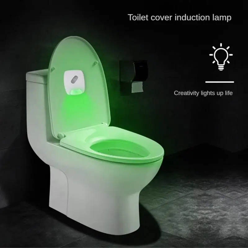 

Led Toilet Night Light Built-In Pir Sensor Energy Saving Bathroom Motion Activated Sensor Lamp With Adhesive Tapes Nightlight