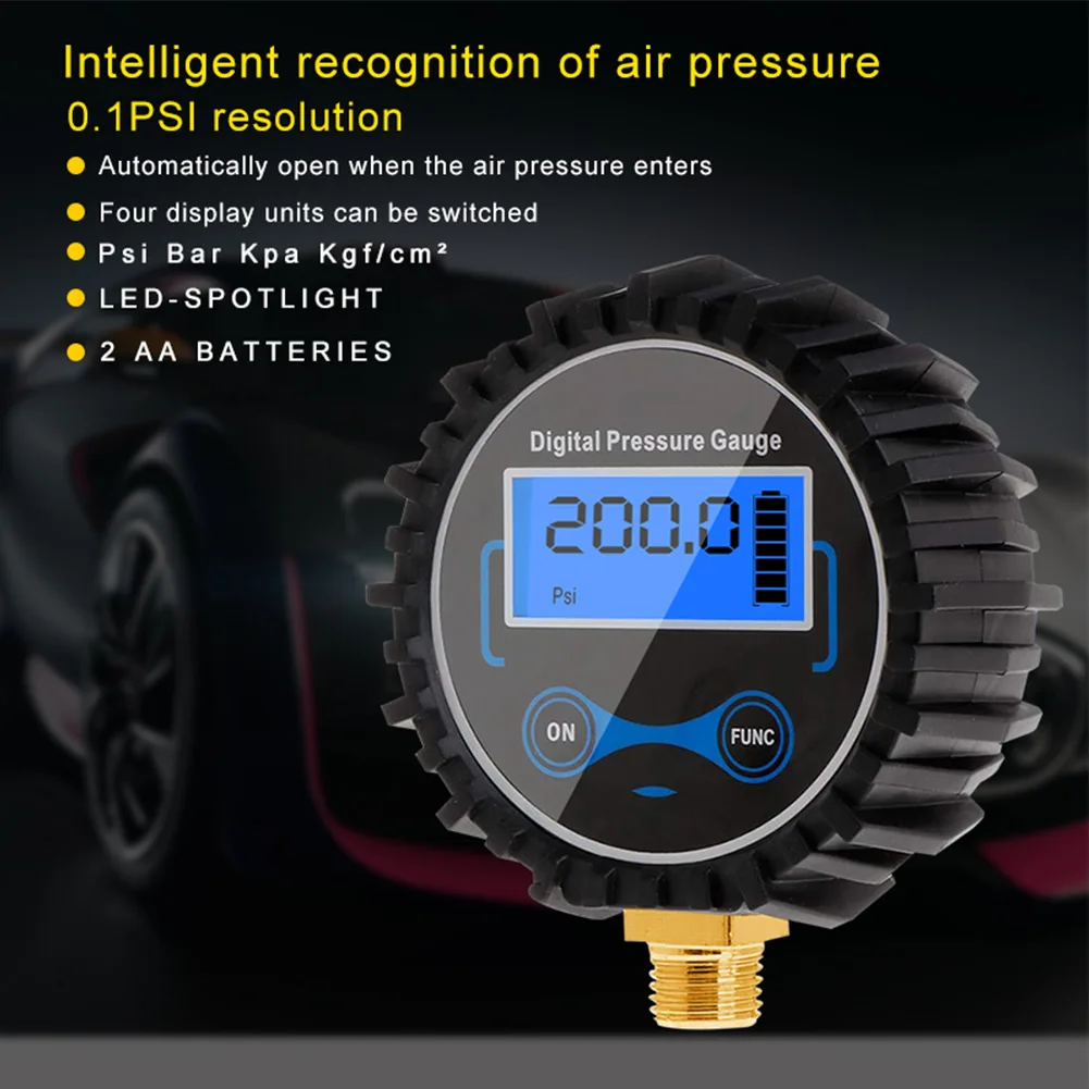 High Accuracy 200PSI Digital Tire Pressure Gauge LCD Manometer Pressure Gauge With LED Light Portable For Travel
High Accuracy 200PSI Digital Tire Pressure Gauge LCD Manometer Pressure Gauge With LED Light Portable For Travel