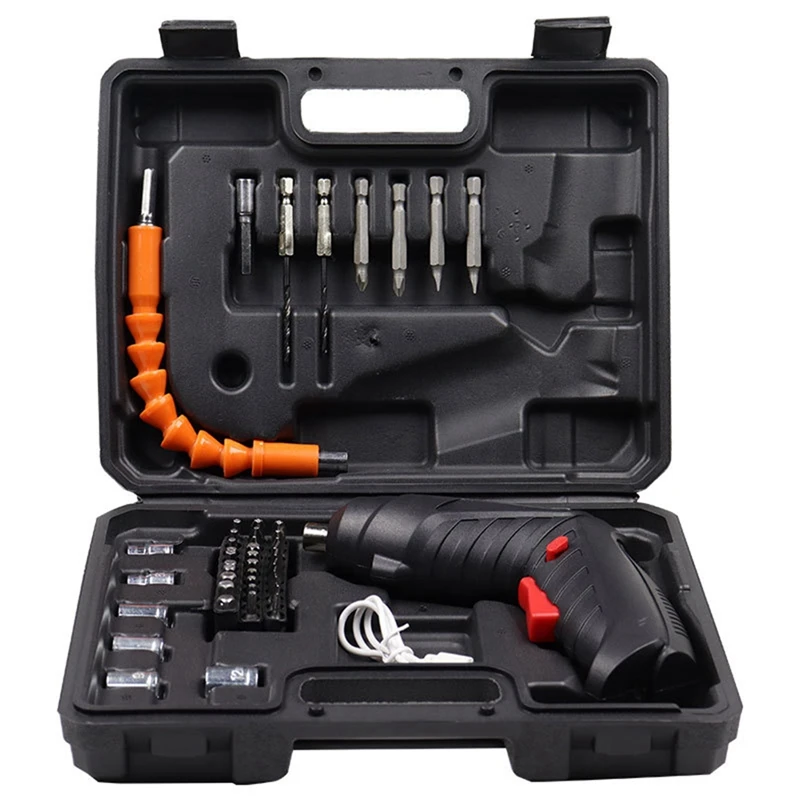 47 PCS Electric Screwdriver Cordless Screwdriver Black 3.5N.M Power Screwdriver 3.6V Cordless Drill Screwdriver Rechargeable
47 PCS Electric Screwdriver Cordless Screwdriver Black 3.5N.M Power Screwdriver 3.6V Cordless Drill Screwdriver Rechargeable