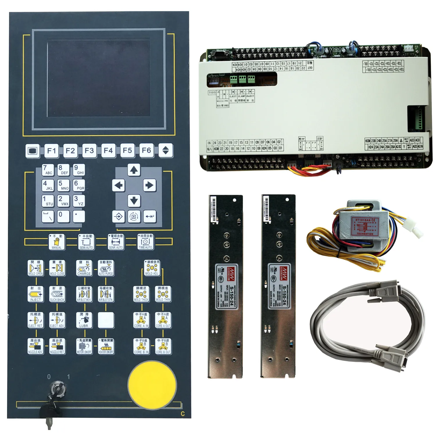 Techmation A63 control system with 5.7'' color display screen for molding machine,A62 controller
Techmation A63 control system with 5.7'' color display screen for molding machine,A62 controller