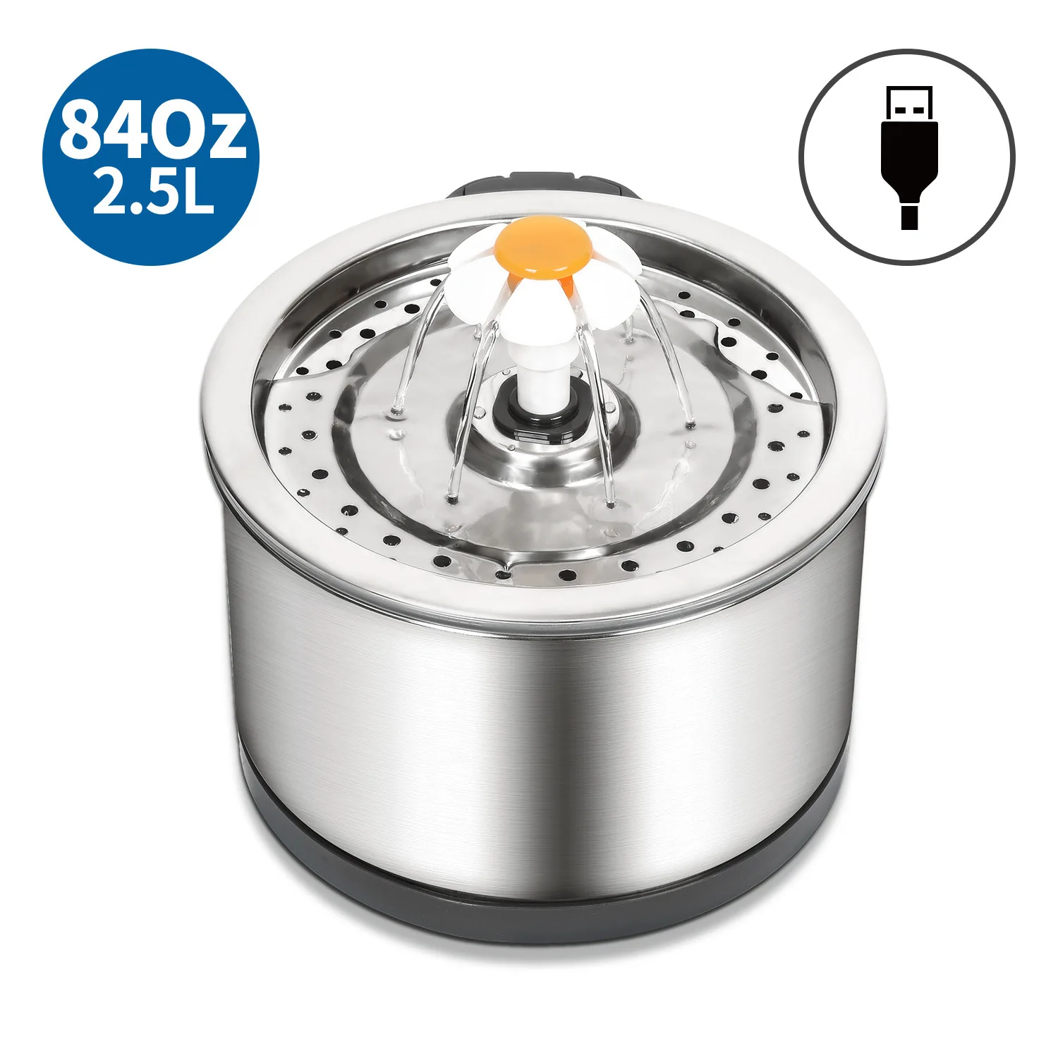 AMOBOX Pet Water Fountain Stainless Steel, 84oz/2.5L, Ultra Quiet Metal Cat Water Fountain with LED Light & Filter Cat & Dog
AMOBOX Pet Water Fountain Stainless Steel, 84oz/2.5L, Ultra Quiet Metal Cat Water Fountain with LED Light & Filter Cat & Dog