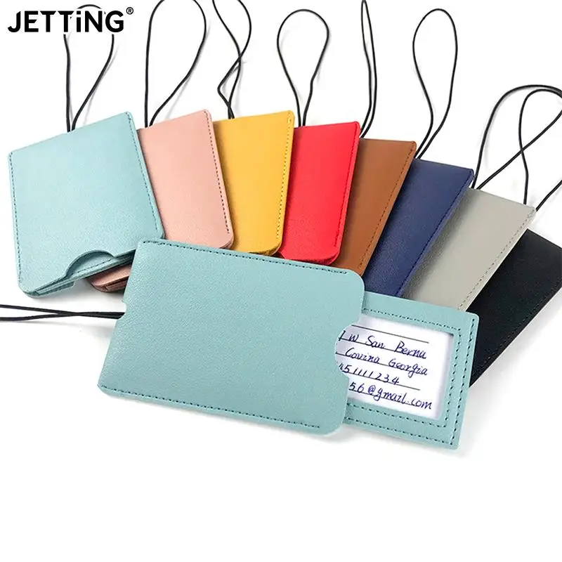 Portable PU Leather Luggage Tag Suitcase Identifier Label Baggage Board Bag Tag Name ID Address Holder Travel Passport Card 1pc
Portable PU Leather Luggage Tag Suitcase Identifier Label Baggage Board Bag Tag Name ID Address Holder Travel Passport Card 1pc