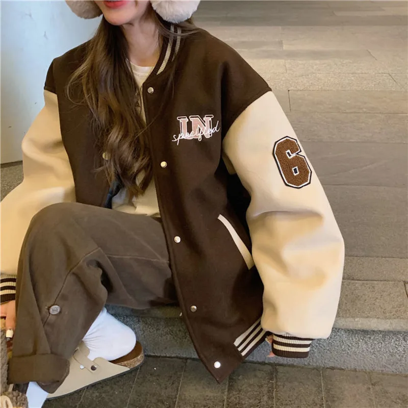 

2023 Hiphop Goth Varsity Bomber Cyber Y2k Jacket Female Spring Baseball Basic Jaket Techwear Cardigan For Women Coat Boyfriend