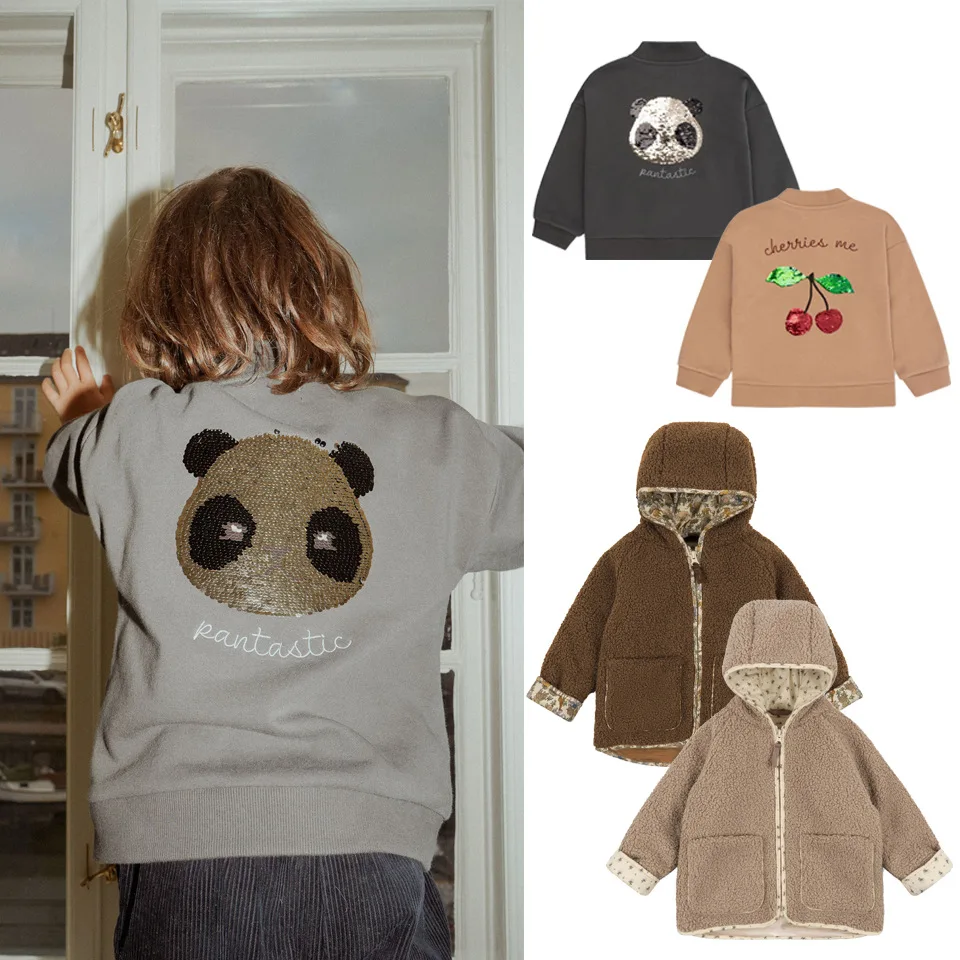 23 New Autumn/Winter Children Coat Ks Beaded Sequin Panda Cherry Boy Girl Jacket Furry One Body Velvet with Hooded Coat
23 New Autumn/Winter Children Coat Ks Beaded Sequin Panda Cherry Boy Girl Jacket Furry One Body Velvet with Hooded Coat
