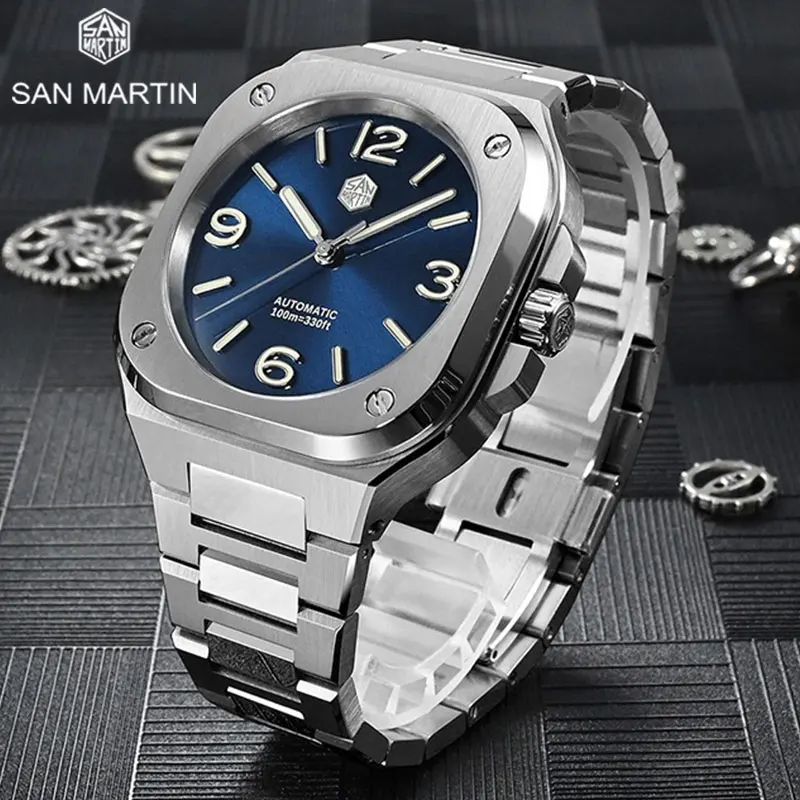 San Martin 40mm Classic Luxury Diver Watches Distinctive Square Case Men Automatic Mechanical Wristwatch 10 Bar Waterproof BGW-9
San Martin 40mm Classic Luxury Diver Watches Distinctive Square Case Men Automatic Mechanical Wristwatch 10 Bar Waterproof BGW-9