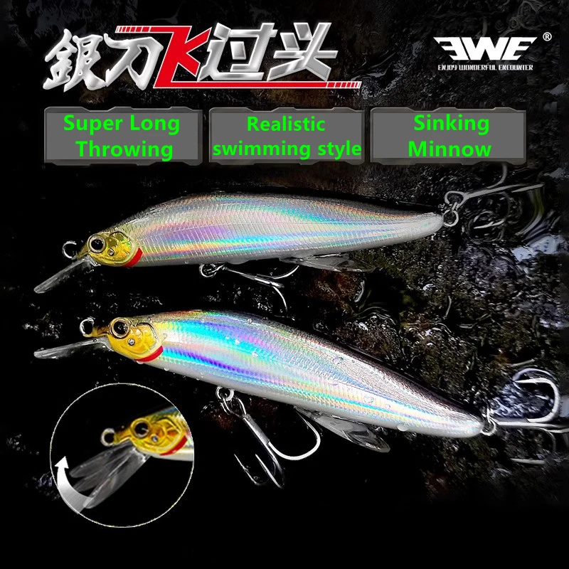 New EWE Silver Knife Feiguotou 65/70/77mm Sinking Minnow Fishing Lure 11g/14g/18g High Specific Gravity Artificial Hard Bait
New EWE Silver Knife Feiguotou 65/70/77mm Sinking Minnow Fishing Lure 11g/14g/18g High Specific Gravity Artificial Hard Bait