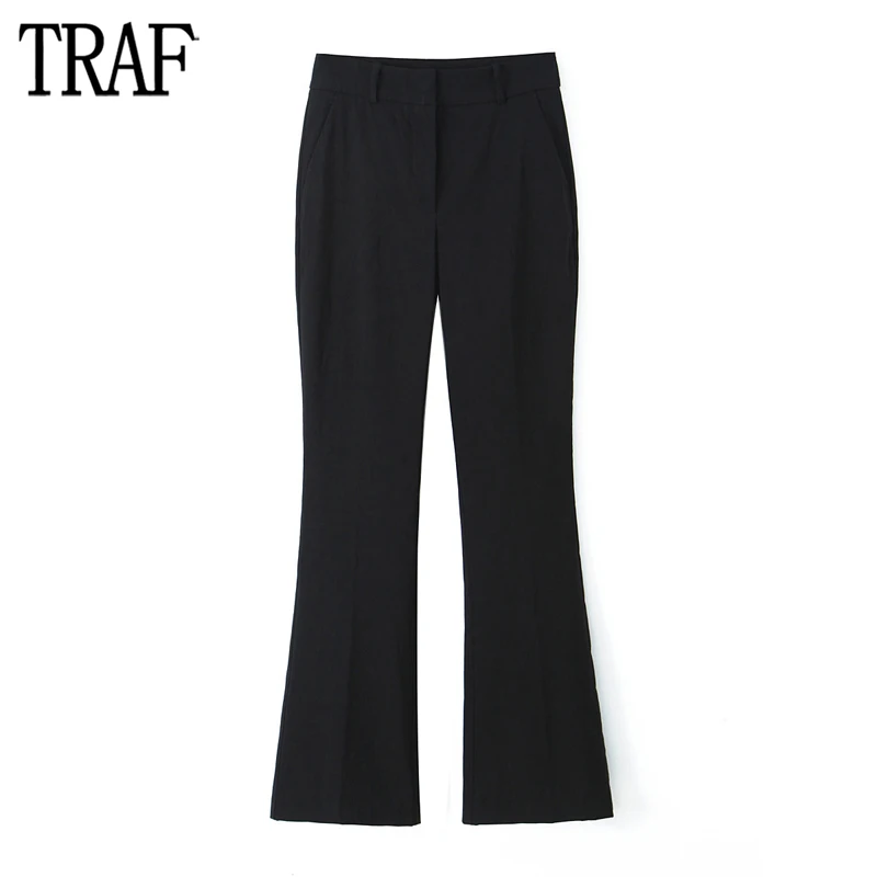 TRAF 2024 Black Flare Pants for Women Office High Waist Pants Women Spring Flared Woman Trousers Streetwear Basic Women's Pants
TRAF 2024 Black Flare Pants for Women Office High Waist Pants Women Spring Flared Woman Trousers Streetwear Basic Women's Pants