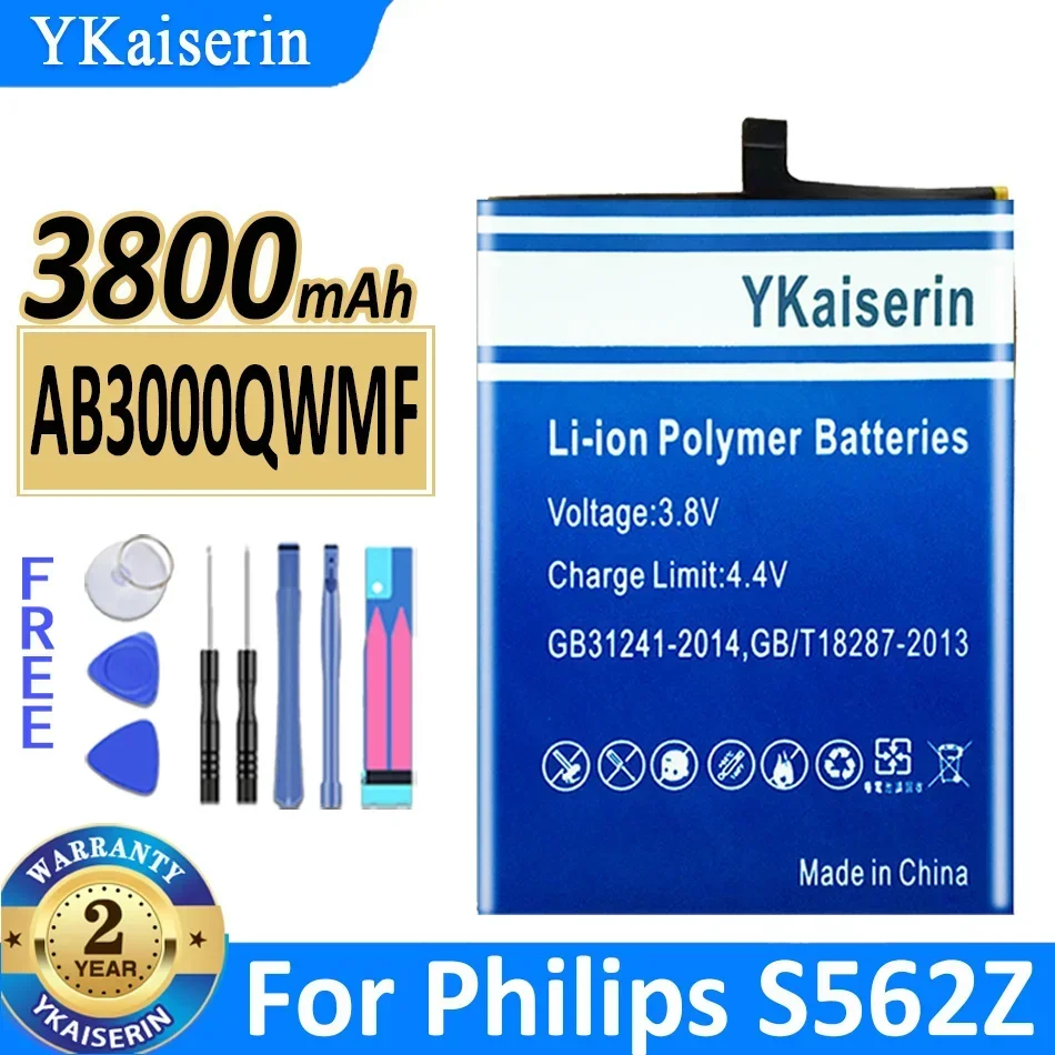 

3800mAh YKaiserin Battery AB3000QWMF For Philips S562Z Mobile Phone Batteries