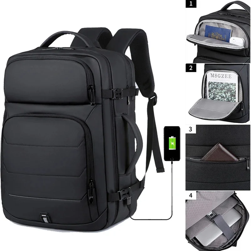

Expandable Men‘s 17 Inch Laptop Backpacks Waterproof Notebook Bag USB Schoolbag Sports Travel School Pack Backpack For Male