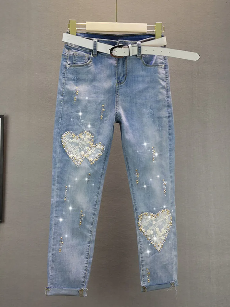 Jeans Womens 2023 Spring And Summer New Slim Fit Hot Drill Pencil Pants Ladies Streetwear Denim Trousers Female Clothing
Jeans Womens 2023 Spring And Summer New Slim Fit Hot Drill Pencil Pants Ladies Streetwear Denim Trousers Female Clothing
