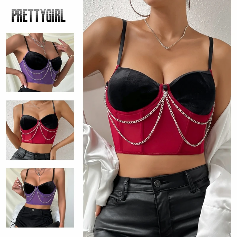 Womens y2k Tops Retro Boned Corset Crop Top Chain Tassel Bustier Vest Tanks Party Night Going Out Rave Clubwear
Womens y2k Tops Retro Boned Corset Crop Top Chain Tassel Bustier Vest Tanks Party Night Going Out Rave Clubwear