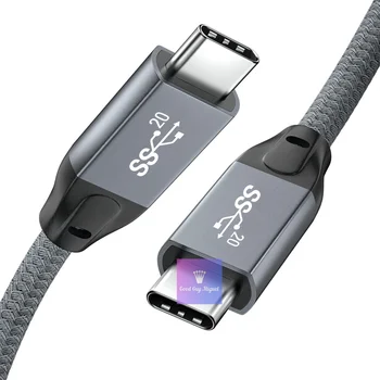 USB 3.2 Gen 2x2 20Gbps USB-C-USB-C 데이터 케이블 유형-C 100W 빠른 충전 짧은 코드 꼰 와이어 Xiaomi 화웨이 맥북 픽셀